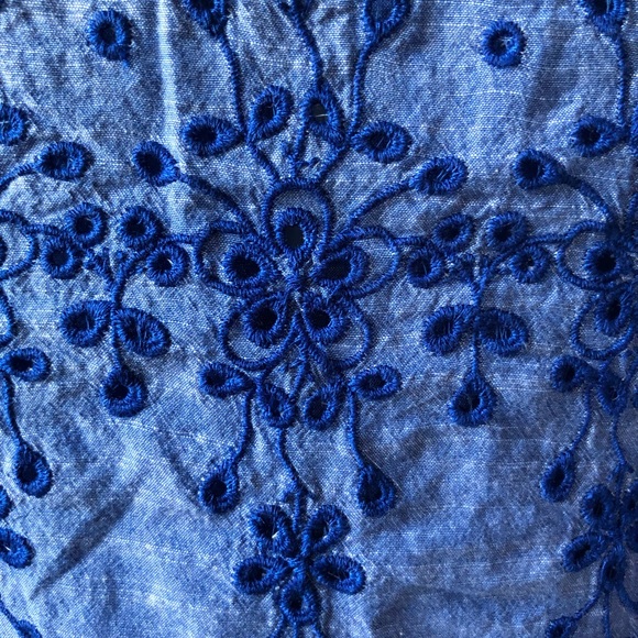 LOFT | Chambray | Ruffle-Sleeved | Tank Top - Picture 2 of 4